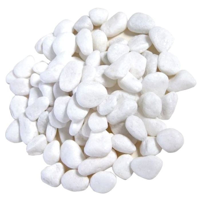 Saculet pietre decorative, kg, interior sau exterior, albe, 1-4 cm