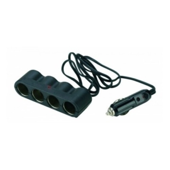 Négyszeres aljzat hosszabbító kábellel 12V/24V Bottari