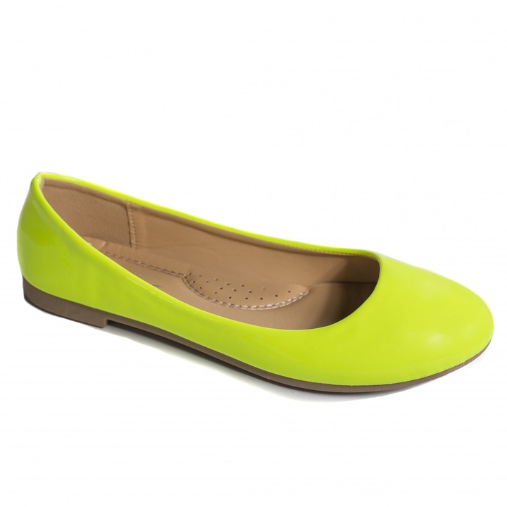 Pantofi, Moda Stil, dalisa, Piele ecologica lacuita, Galben, Galben