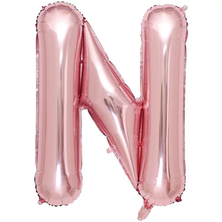 Balon Litera, 40 cm, rose gold, Litera N