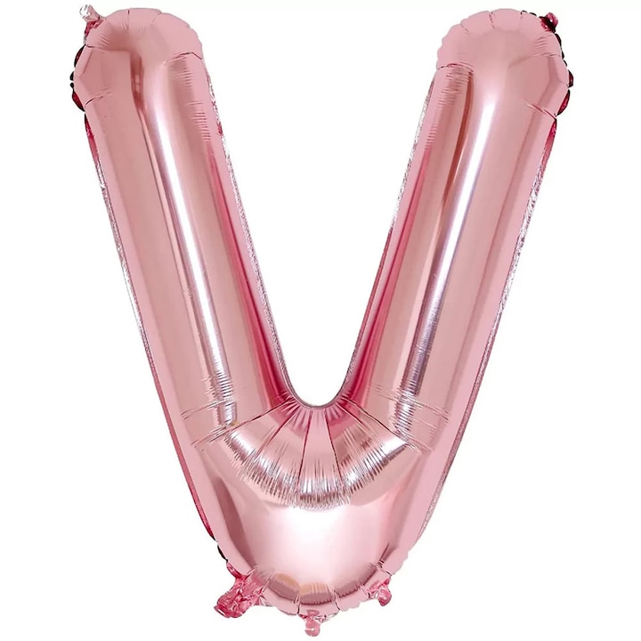 Balon Litera, 40 cm, rose gold, Litera V