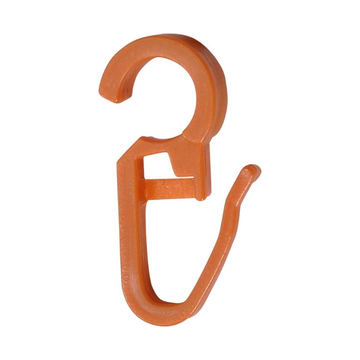 Set 100 carlige pentru perdea, plastic, maro