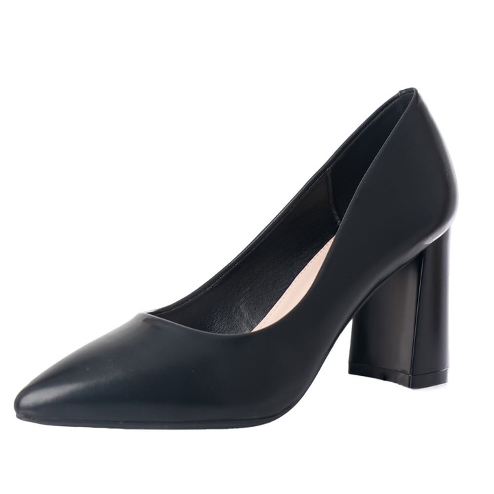 Pantofi, Moda Stil, Macarena, Piele ecologica, Negru, 8.5, Negru