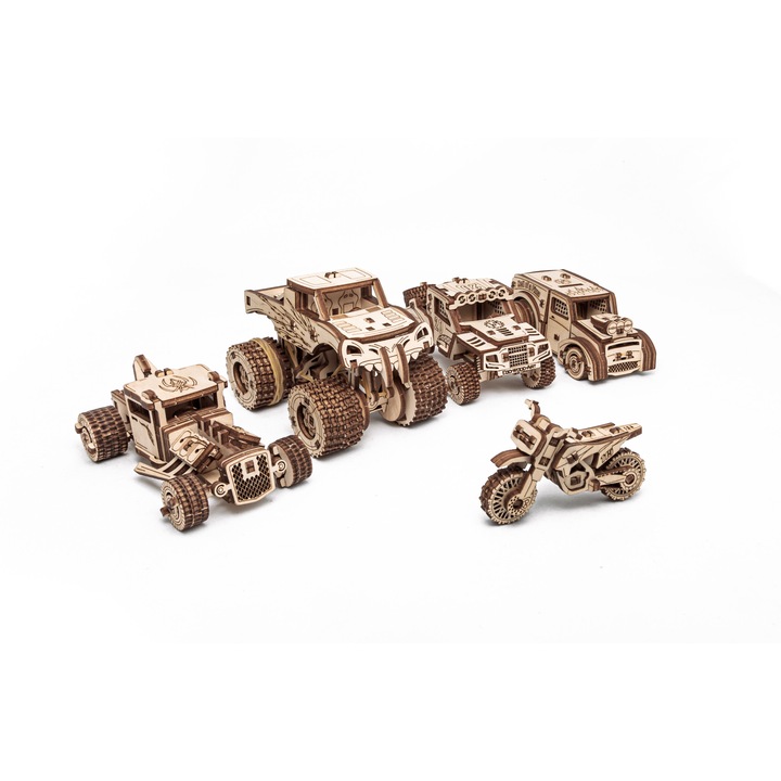 EWA 3D Puzzle, 5 db mechanikus járműből álló készlet, 364 db-os