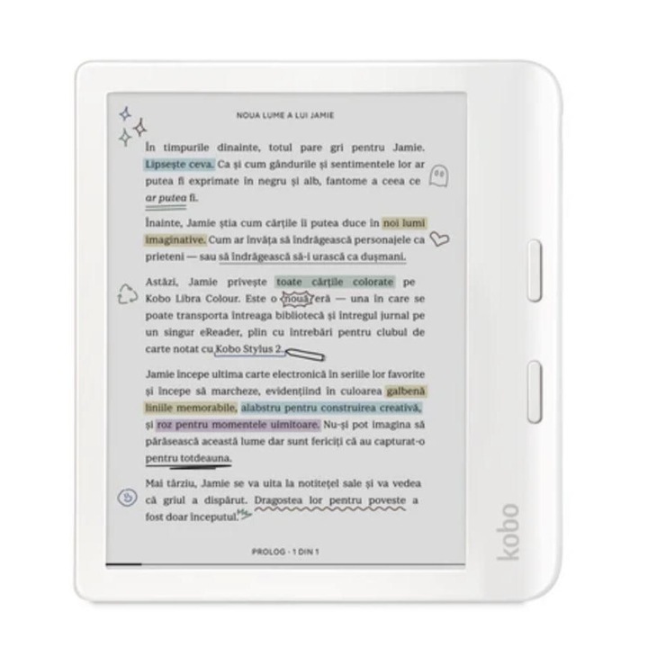 Четец за Е-книги, Kobo Libra Colour e-Book Reader, E Ink Kaleido touchscreen 7 inch, 1680 x 1264, 32 GB, 2 GHz, Greuta
