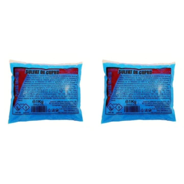 Sulfat de cupru, piatra vanata, ingrasamant de tip MIF, pentru stropire pomi fructiferi, vita de vie si legume, 2 Kg