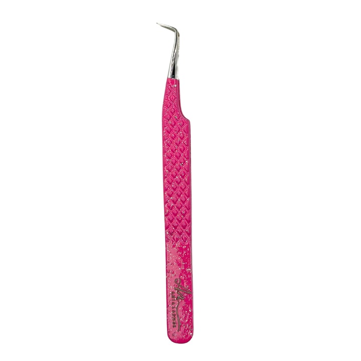 Пинсети за изкуствени мигли Aria Hot Pink Fiber Tips, Малък обем