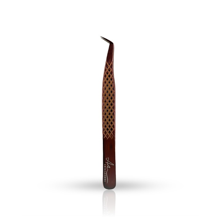 Пинцети за изкуствени мигли Aria dark brown fibre tips - Ultra Volume