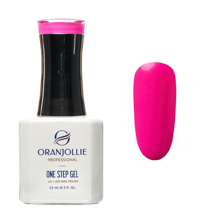 Oja Semipermanenta, Profesionala, 15 ml, One Step OS043 (016), Lucios, Roz Peony