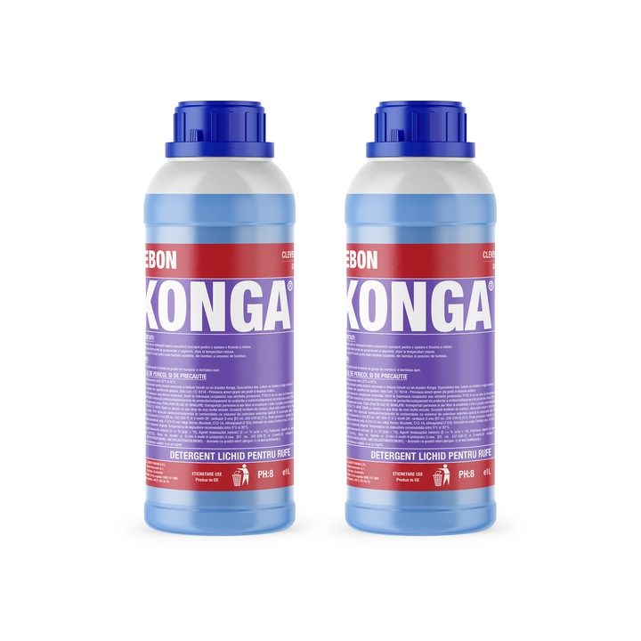 Комплект - 2 х Течен препарат за автоматично пране, с аромат на Mountain Fresh, 1L, Професионална употреба с разреждане 10 - 14 ml/kg