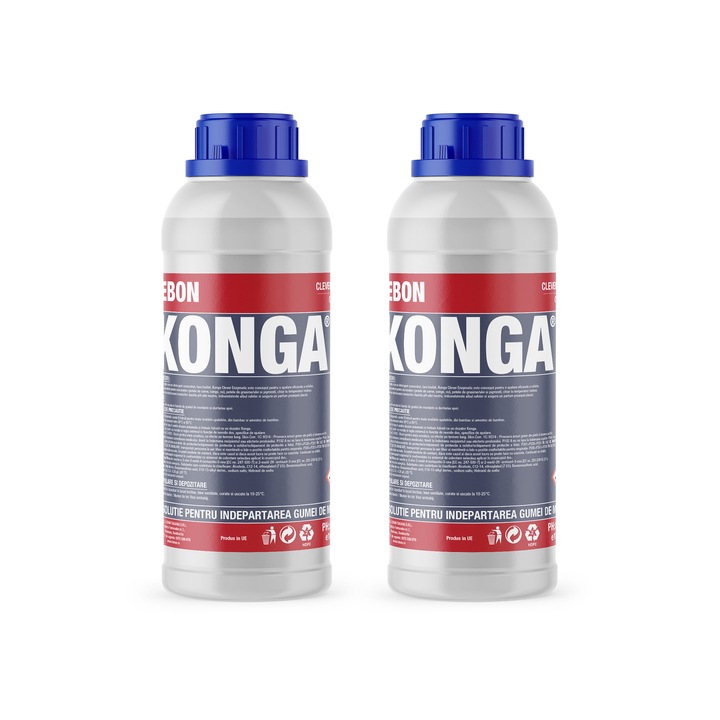 Set - 2 x Detergent Lichid cu Enzime Rufe pentru Spalare Automata Konga Flori de Liliac – Elimina Mirosuri Animale, Pete Organice si Sange, 1L, 48 Spalari, Formula Viscoasa Concentrata