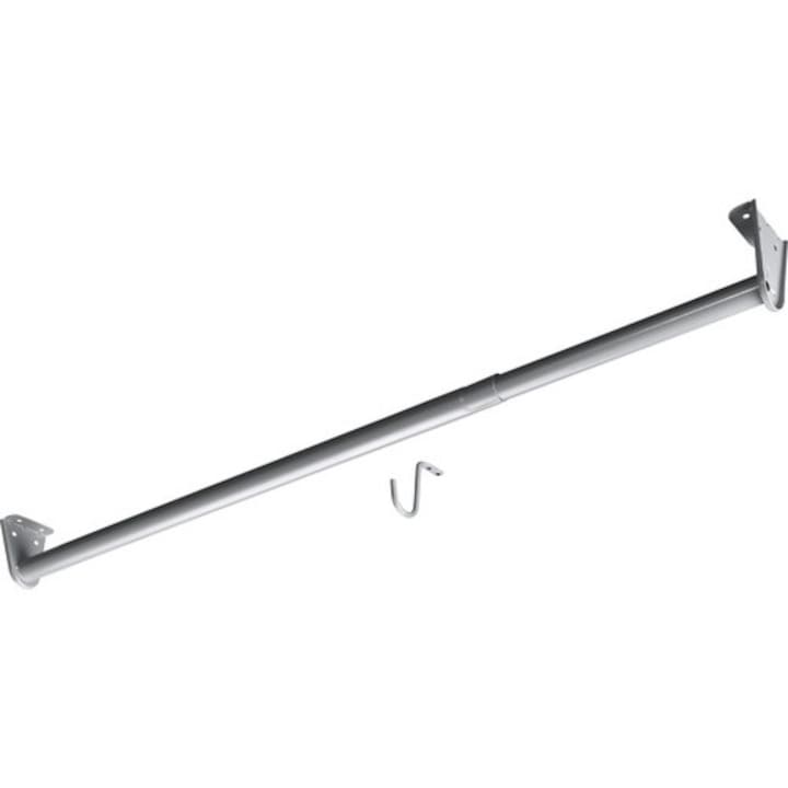 Bara Telescopica Pentru Umerase Hettich 680-1200x26 Mm, Cu Suporti De Fixare, Argintie