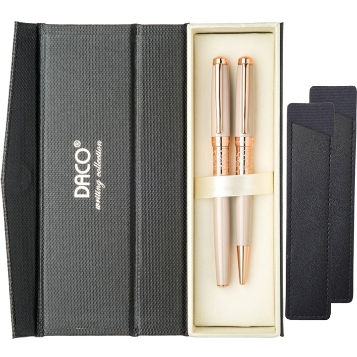 Set Pix si Stilou DACO SE268RZ Roz + etui piele FLR