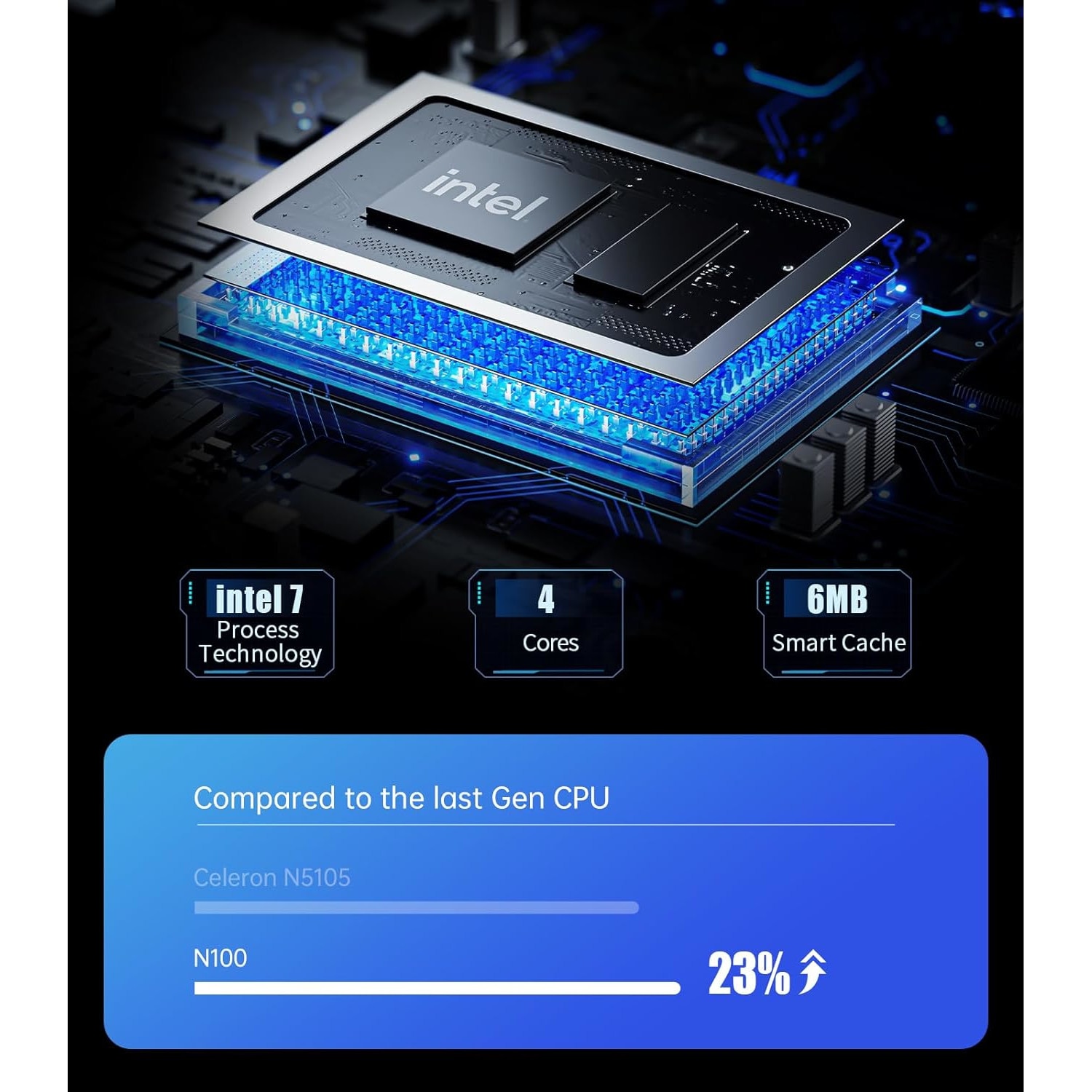 Mini PC MINIS FORUM UN100C, Procesor Intel 12th Gen N100, 16GB