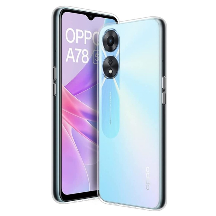 Telefontok Oppo A78 5G - 2mm-es átlátszó szilikon hátlap tok