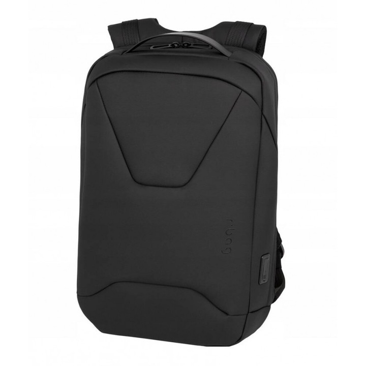 Rucsac business R-BAG Faster, compartiment laptop, antifurt, USB, negru, 46.5x30x16cm