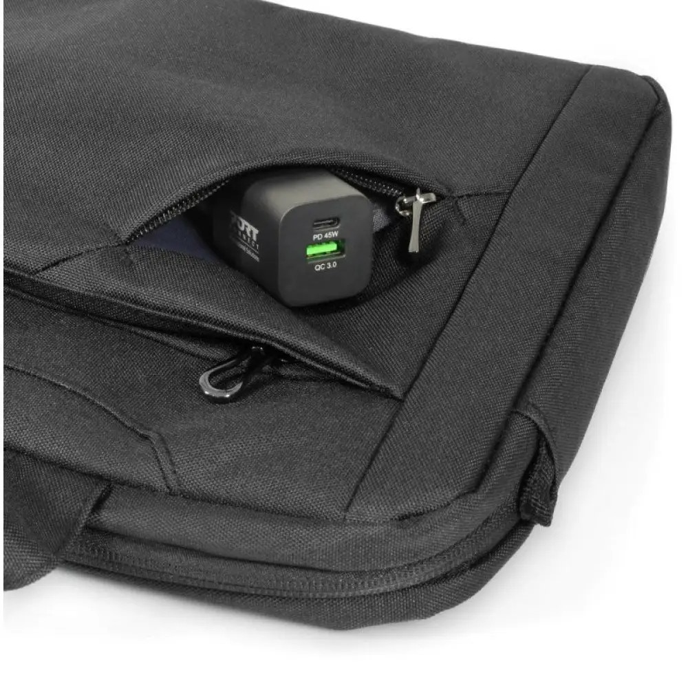 Geanta laptop PORT DESIGNS, PET, Unisex, 39.6cm, Negru, 385x35x260mm