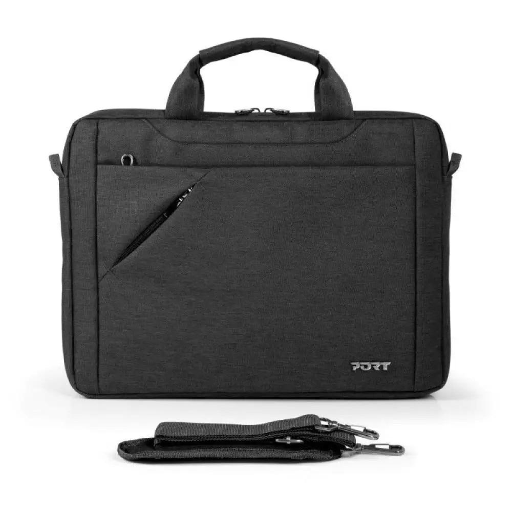 Geanta laptop PORT DESIGNS, PET, Unisex, 39.6cm, Negru, 385x35x260mm