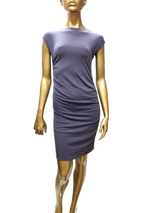Rochie de dama JUP 16443504 10-487, Bumbac, Lunga, Efect adunat, Mov, S