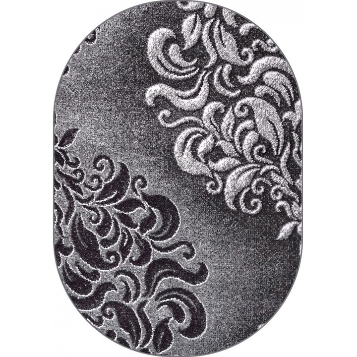 Covor Modern, Mira 24031, Gri, Oval, 50x80 cm, 1520 gr/mp