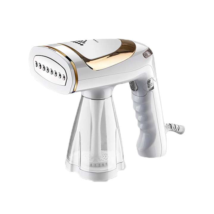 Függőleges gőzölős vasaló, 1600 W, Kivehető tartály 250 ml, Kompakt és összecsukható, Fehér