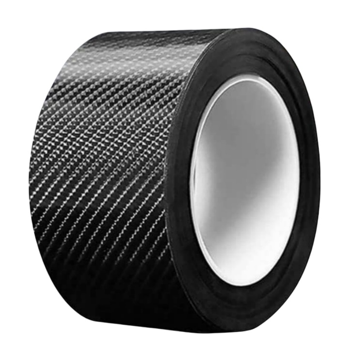 Лента за защита на автомобила, карбонова, за праг, врата, щанга, табло, водоустойчива, настройка на автомобила, 5D светеща повърхност, enkourakoko®, 5 см x 10 м, черна