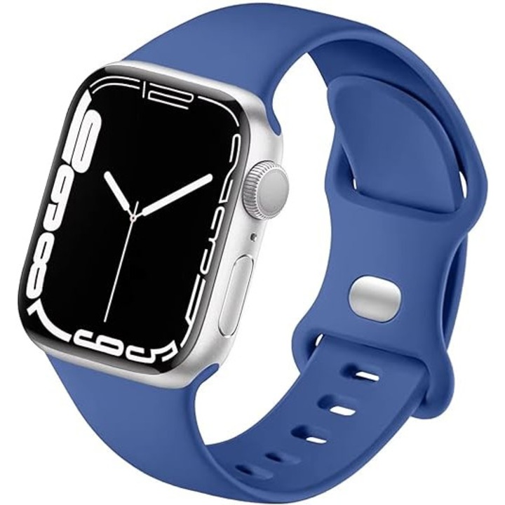 Curea Smartwatch GIOIO, Silicon, Rezistenta la Apa si Transpiratie, Albastru Midnight, 38/40/41mm S/M