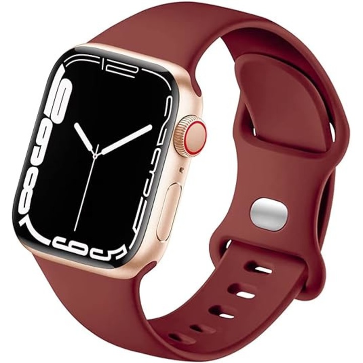 Curea Smartwatch GIOIO, silicon durabil, rezistent la apa, visiniu, 42/44/45/49mm