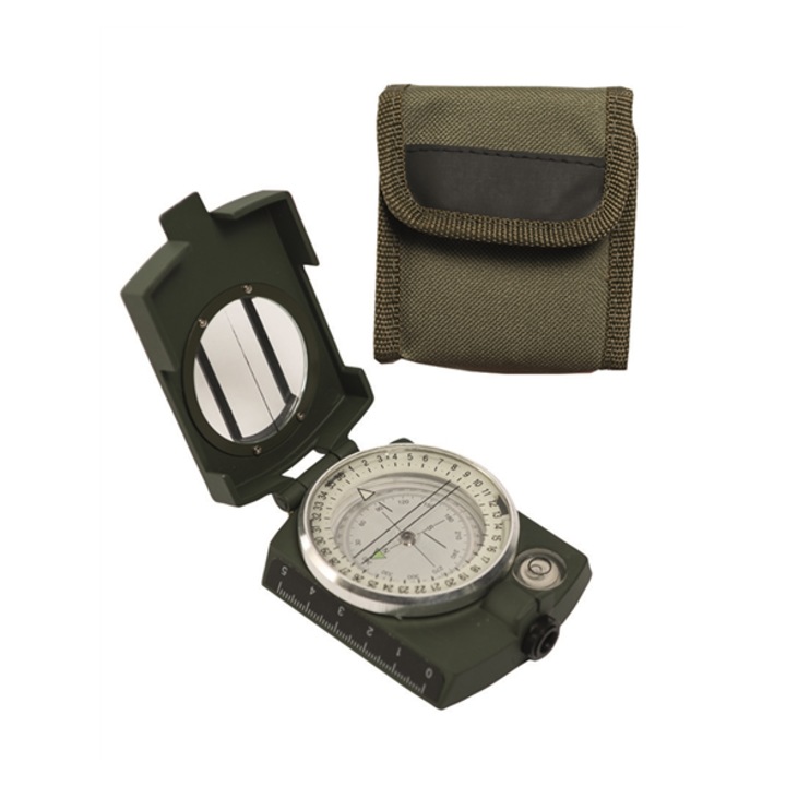 Busola de armata, Mil-Tec, Metalic, 85x60x25 mm, Negru