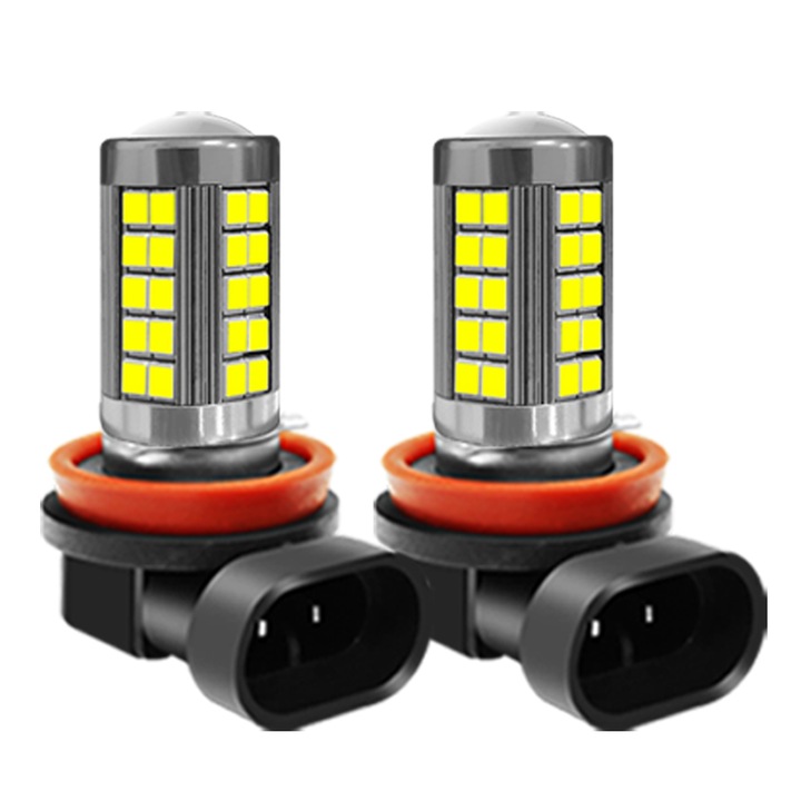 Комплект от 2 LED проектора YANF, 56SMD, 360 градуса, 6000-7500K, бял, 12V-24V, H8 H9 H11