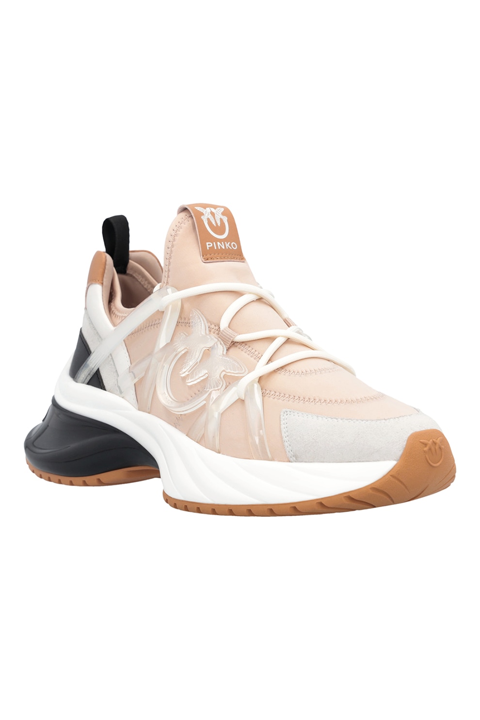 Pinko, Pantofi sport slip-on Ariel, Negru, Gri deschis, Piersica
