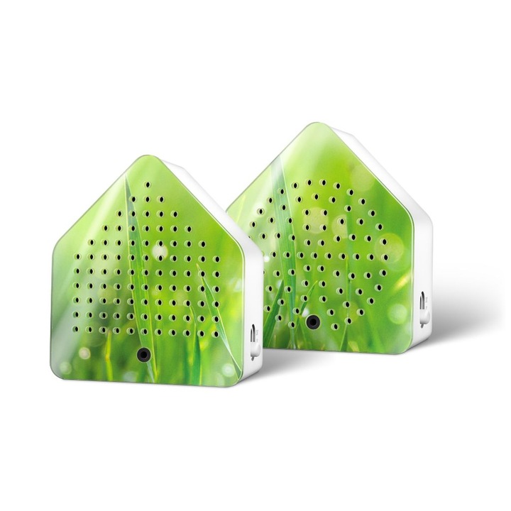 Set 2 audio box, sunete ambientale, Zi de vara, senzor miscare, incarcare USB, Verde