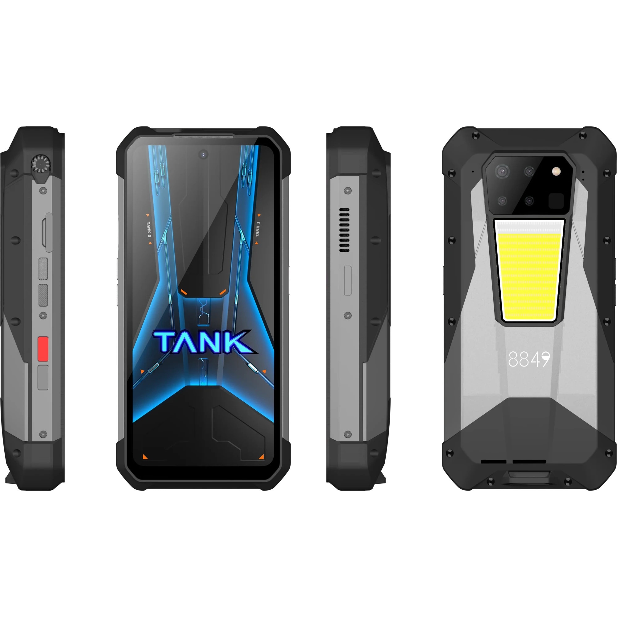 Telefon mobil Unihertz Tank 3 Pro, 5G, Proiector video 100 Lumeni, 32GB RAM (16GB + 16GB extensibili), 512GB ROM, 6.79" FHD+ 120Hz, Camera 200mpx, Night Vision, Android 14, Dimensity 8200, 23800mAh