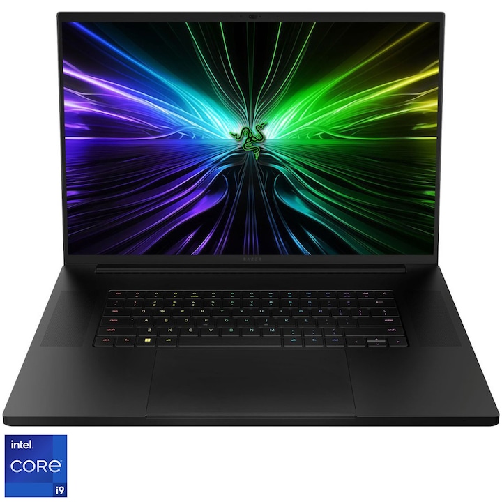 Laptop Razer Blade 18 cu procesor Intel® Core™ i9-14900HX pana la 5.8GHz, 18'', QHD+, 300Hz, Mini-LED, 32GB DDR5, 1TB SSD, NVIDIA® GeForce RTX™ 4080 12GB GDDR6, Windows 11 Home, Anodized Black