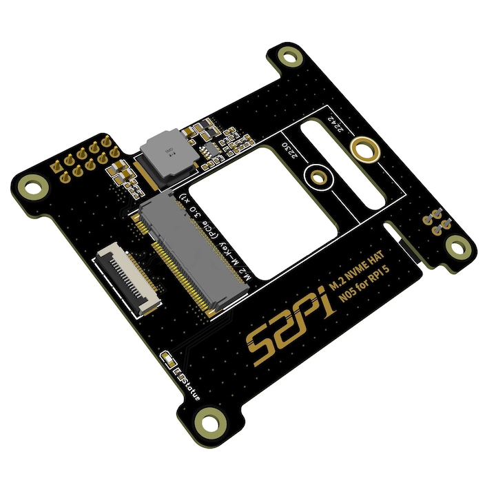 Разширителна платка, За Raspberry Pi 5, PCIe-NVMe M.2 2242