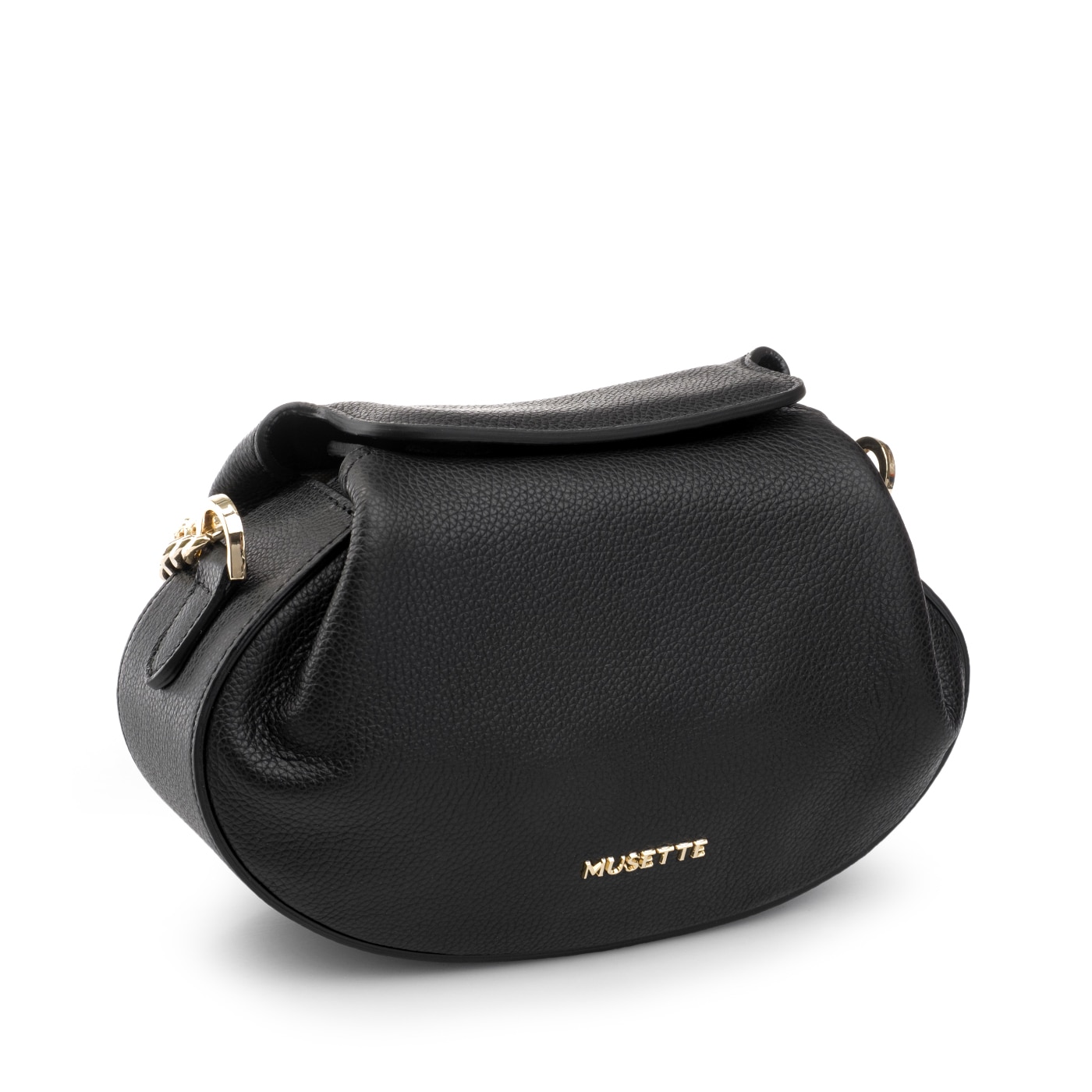 Geanta dama, Musette ZAIRA, Piele naturala, negru, 24 x 7 x 15 cm - eMAG.ro