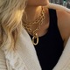 Colier tip choker, aliaj, suprapus, stil punk, pentru femei