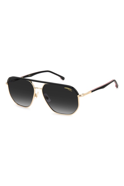 Carrera, Ochelari de soare aviator cu lentile in degrade, Auriu, Negru, 59-15-145