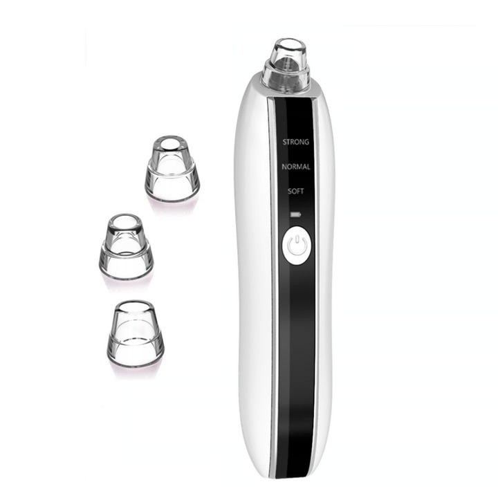 Aparat indepartat puncte negre, JESWO®, cu conexiune Wi-Fi si camera video, 3 viteze, 3 sonde de extractie, Alb