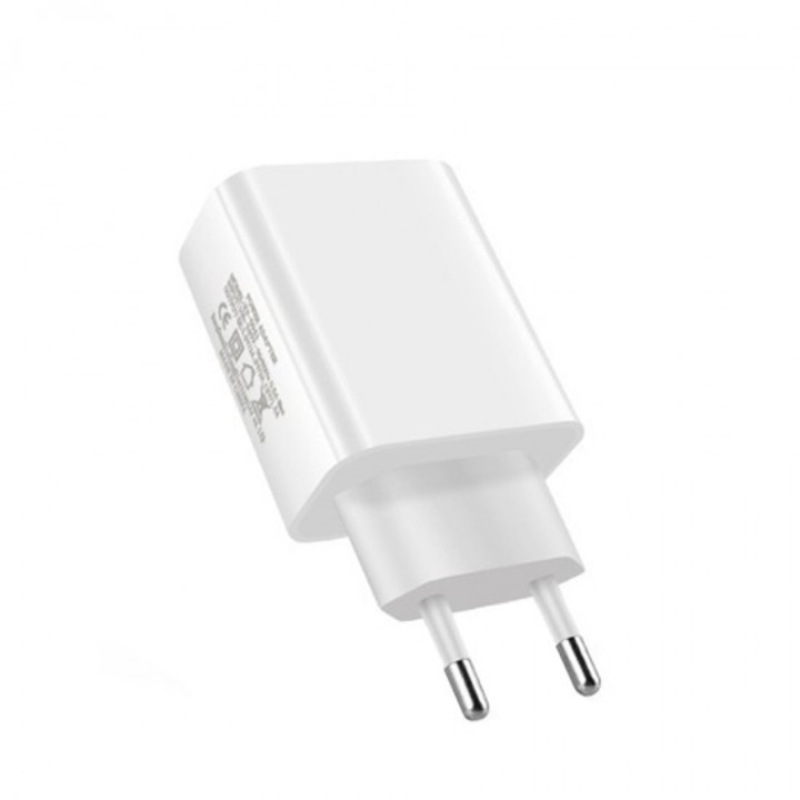 Incarcator retea, Fast Charge 3A 20W, TypeC, Compatibil Apple, iPAD, Samsung, Huawei, Alb, Gerlax