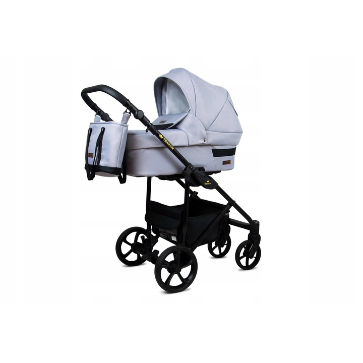 Carucior de Copii BabyLux TRAILUX, 4in1, Silver, Adanc Reversibil, Scaun Autofaza, Cadru Aluminiu