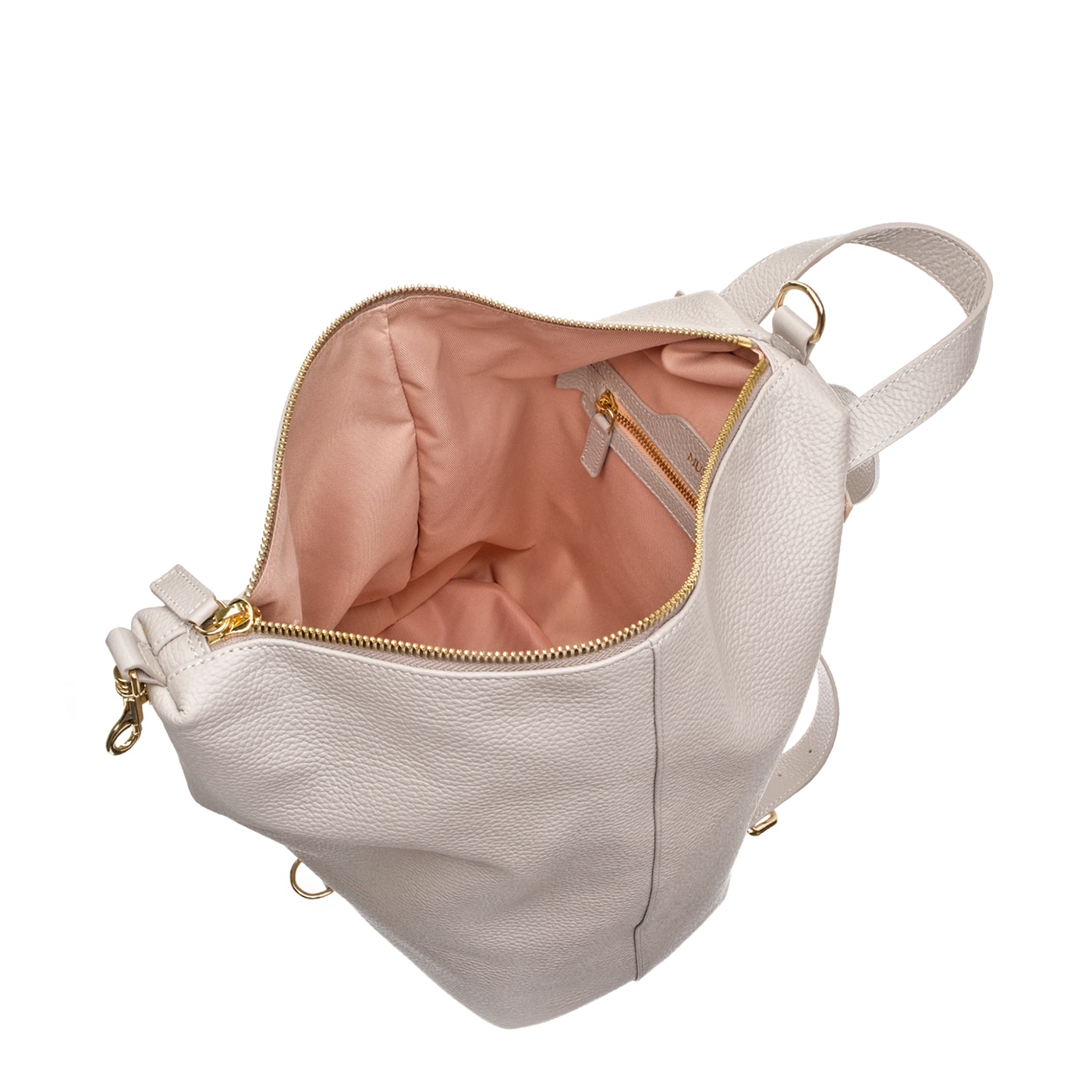 Geanta dama, Musette PAMELA, Piele naturala, gri, 65.5 x 43 x 15 cm ...