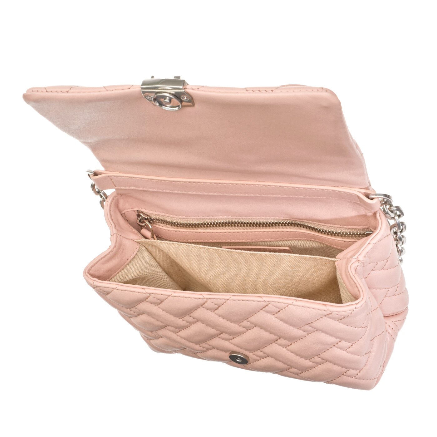 Geanta dama, Musette ELSA PM, Piele naturala, nude, 18 x 8 x 13 cm ...