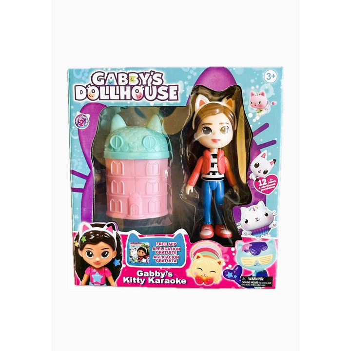 Комплект за игра Gabby's Kitty Karaoke, Casa Papusilor, Къща за кукли Gabby, 5-12 см