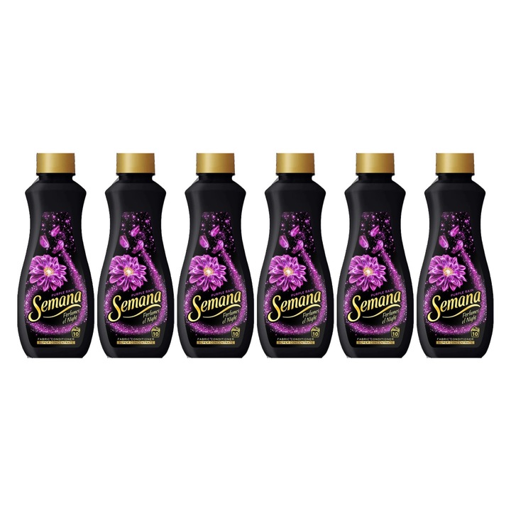 Комплект 6 x Semana Balsam Rufe Perfumes of Night Purple Rain 250 ml 10 пранета, деликатна грижа за тъканите, защита срещу износване, защита срещу варовик, намалени алергени, технология против миризма