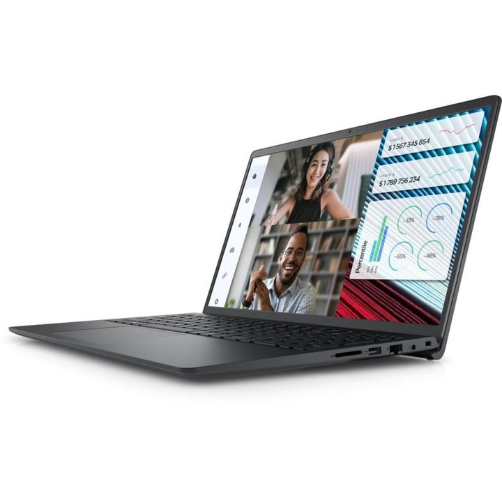 Dell Vostro 3520 laptop, 15,6" 1920 x 1080, Intel Core i5-1235U 10 C / 12 T, 4,7 GHz, 12 MB cache, 15 W, 16 GB DDR4, 512 GB SSD, Intel Iris Xe Graphics, Linux, fekete