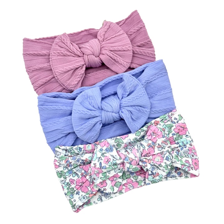 Set 3 bentite elastice pentru bebelusi fetite, 0-3 ani