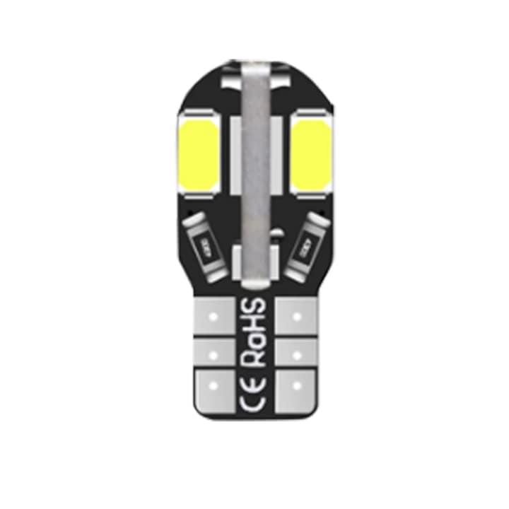 Автомобилна led крушка, 12V, W5W, T10, цветен код 6000K, canbus, 2W, бяла светлина, SMD led, за плафон, табло, позиция, цифри