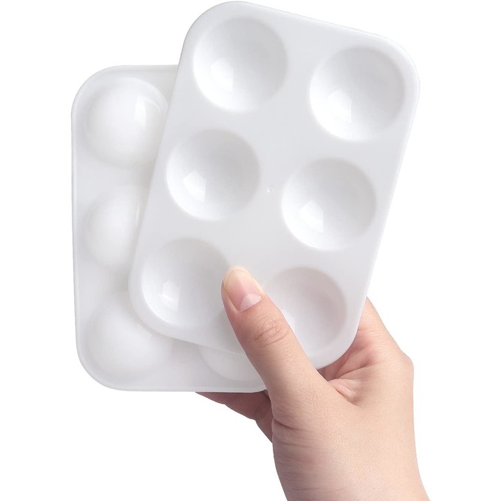 Set 8 palete pictura, QHYKKYJ, ceramica, alb, 12.4x8.6x1.27cm