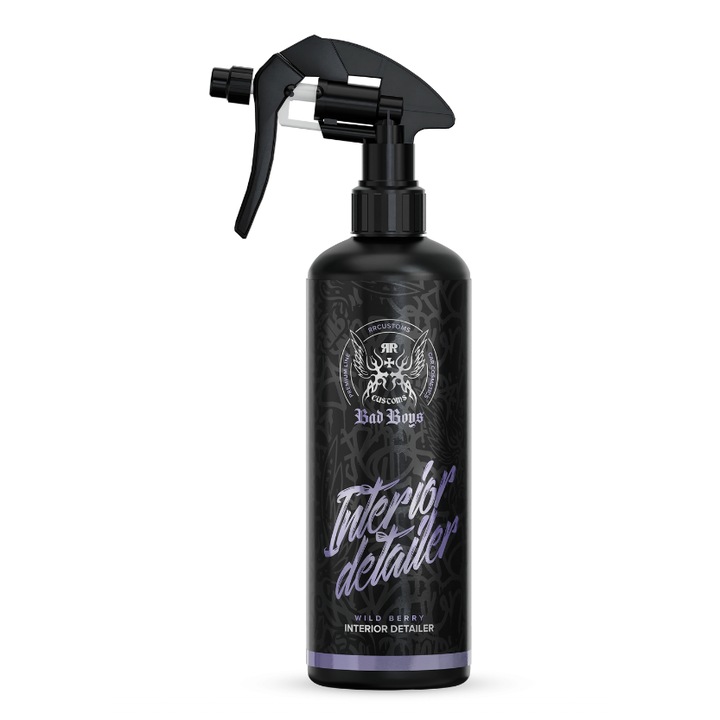 Solutie de Ȋmprospatare Rapida a Elementelor din Plastic, Vinilin, Lemn, Crom si Aluminiu, BadBoys Interior Detailer WildBerry, 500ml